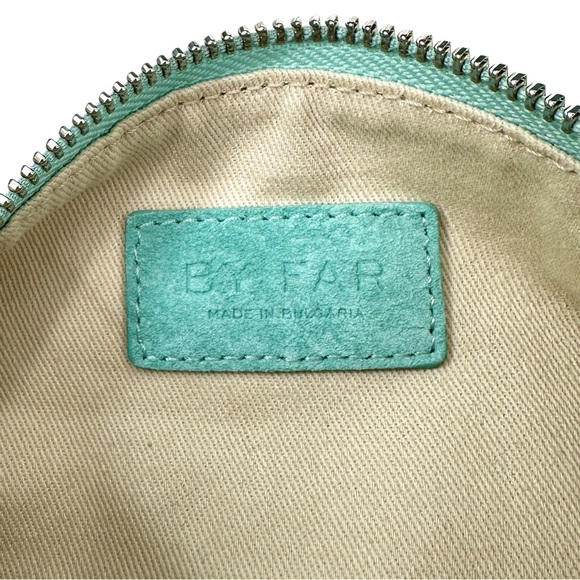 BY FAR Baby Cush Bag - Teal Perforated Suede Leather Chain Strap Shoulder Bag - Picture 7 of 13